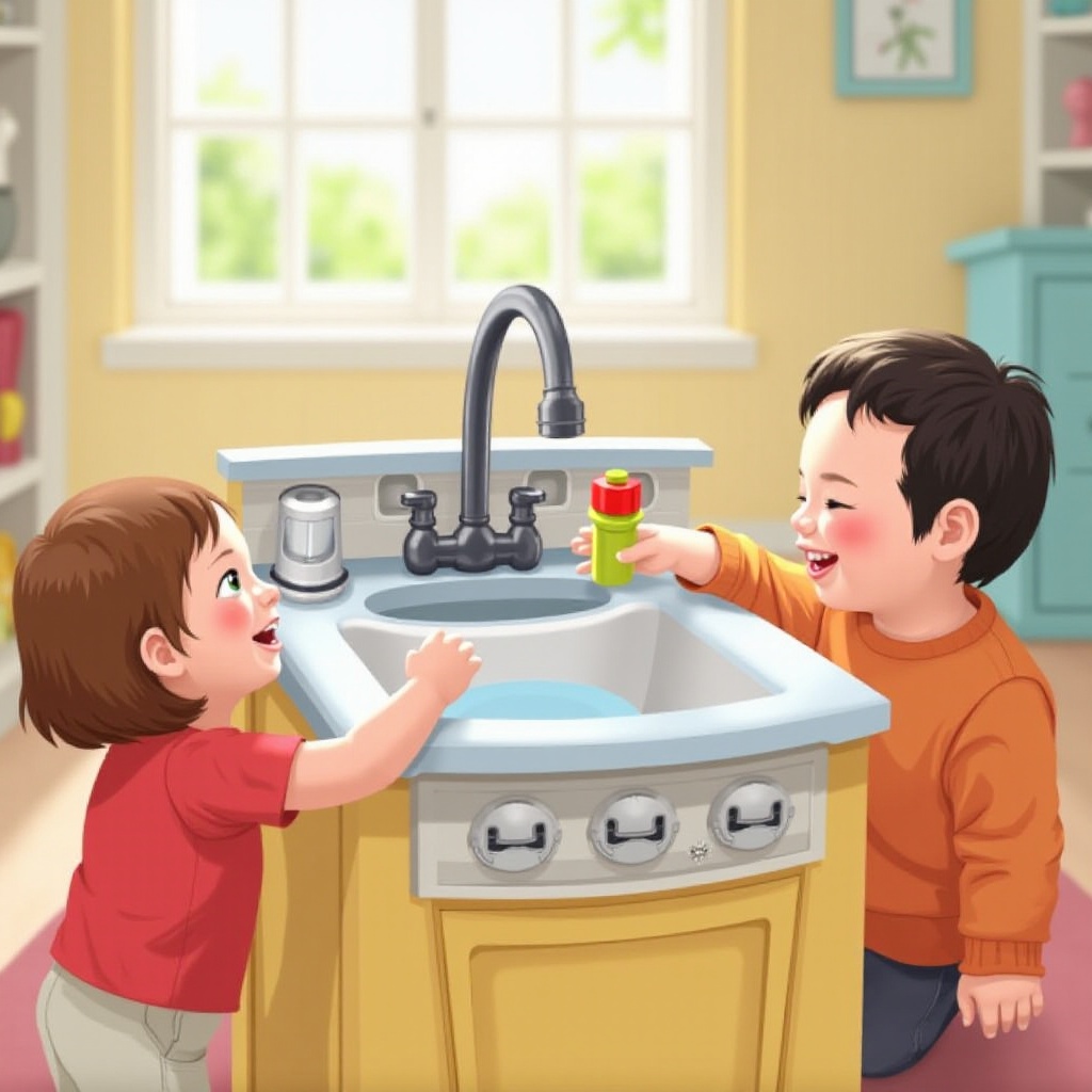 working kitchen sink toy